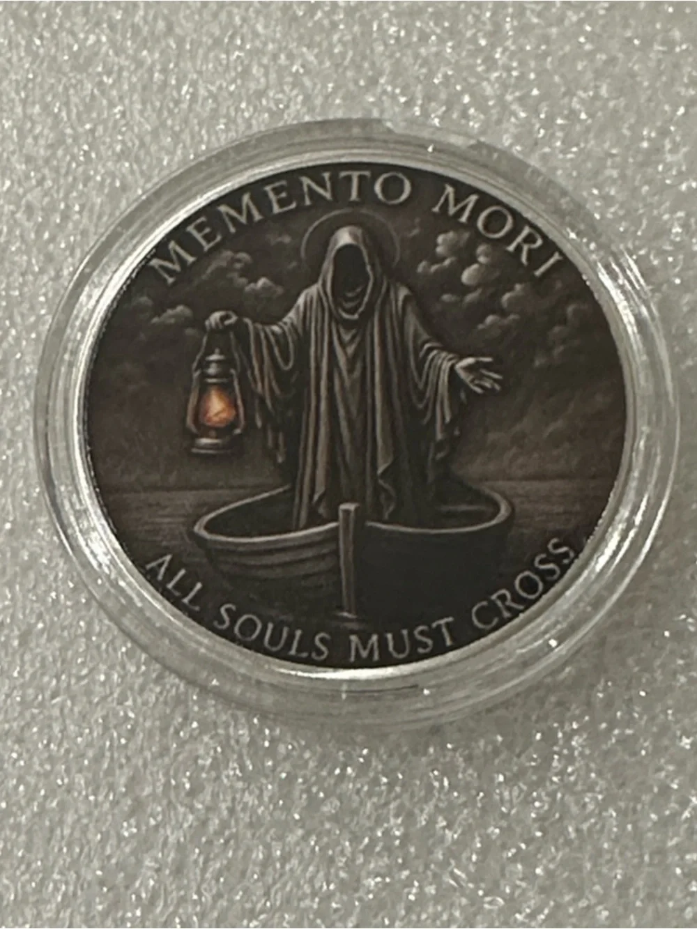 Memento Mori Grim Reaper Collectible Coin - Dark Bronze Finish